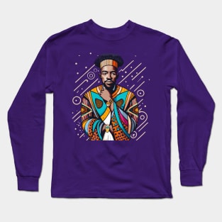 Afrocentric Black Man Long Sleeve T-Shirt